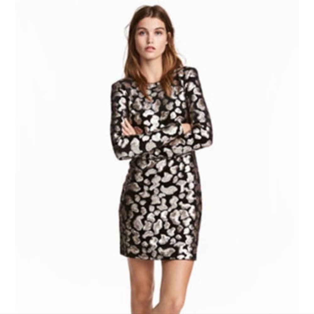 NWT H&M sequin velvet leopard dress.  Size medium
